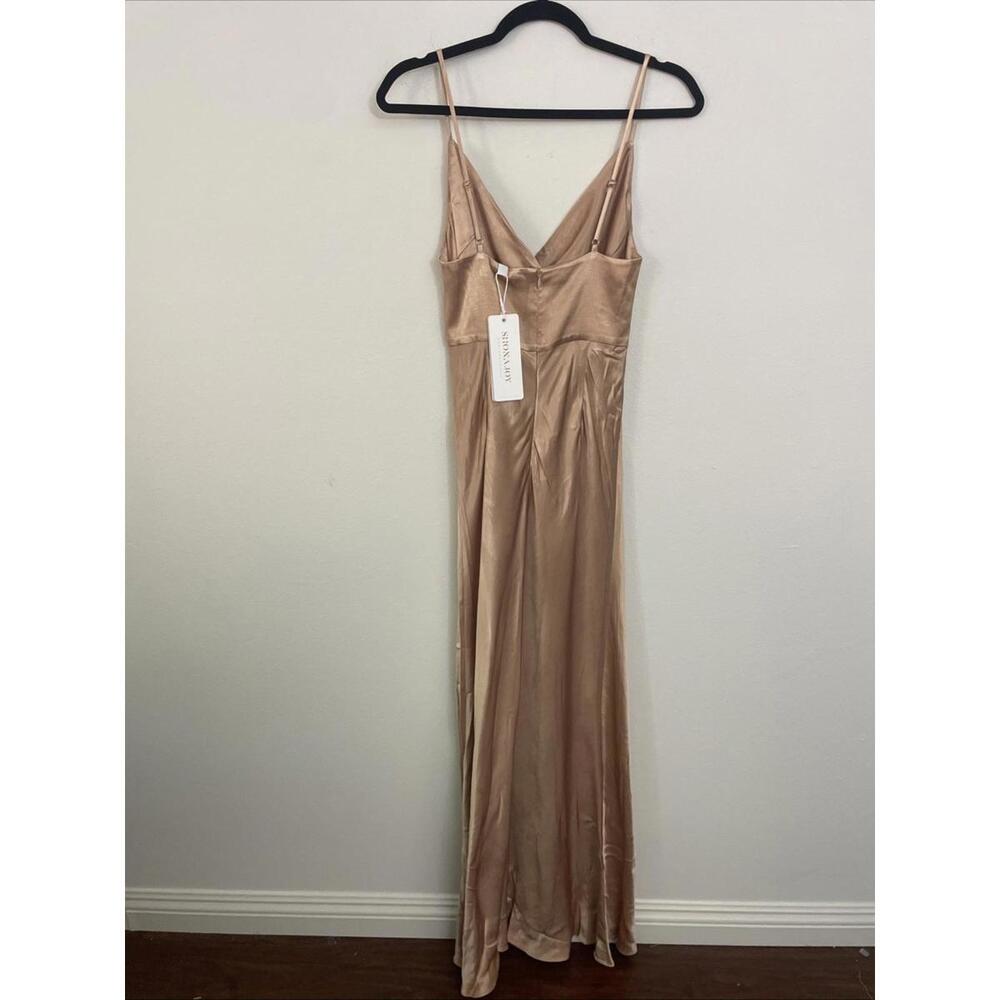 Shona Joy La Lune Cross Draped Maxi satin Dress desert rose SZ 4 NWT $360 msrp - Picture 5 of 8